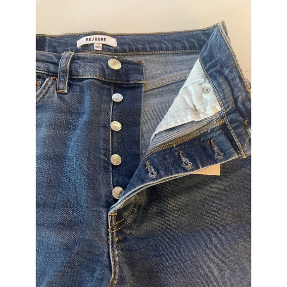 RE/DONE 90s High Rise Ankle Crop Vintage Indigo Destroy Jeans Size 28‎ New - Picture 4 of 10